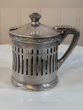 Antique Silver Soldered Mustard Pot by Reed & Barton St. N. Plaza Hotel